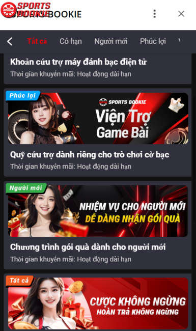 sportsbookie khuyến mại lên đến 7000U