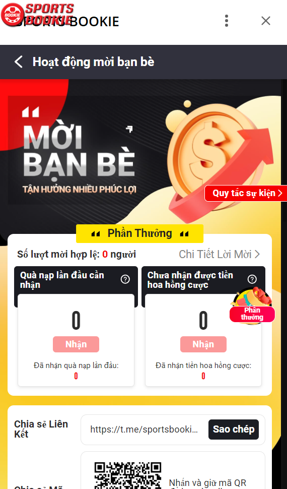 thưởng mời bạn bè sportsbookie