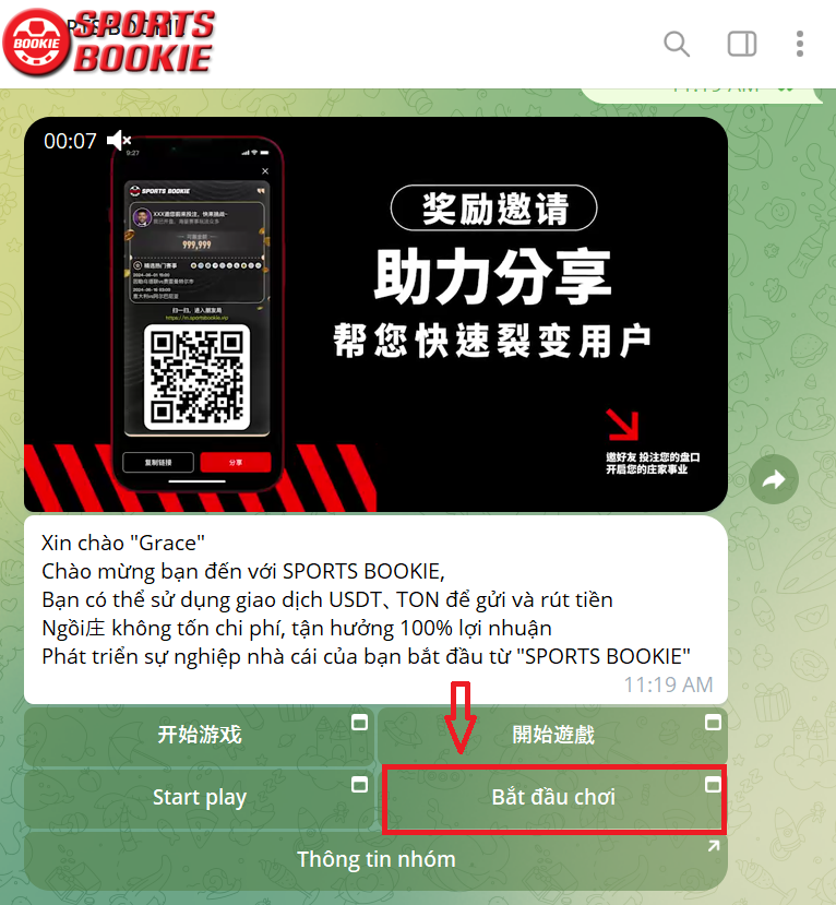 đăng nhập vào sportsbookie qua bot telegram