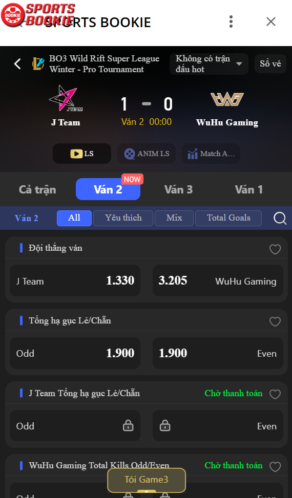 chọn kèo cược esports sportsbookie