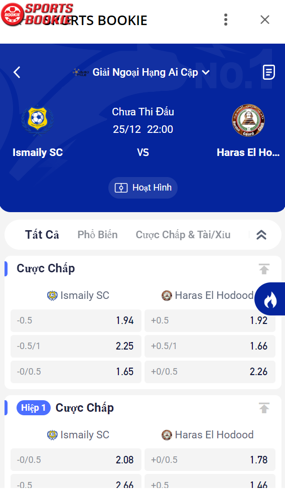 đặt cược thể thao theo thời gian thực ở sportsbookie